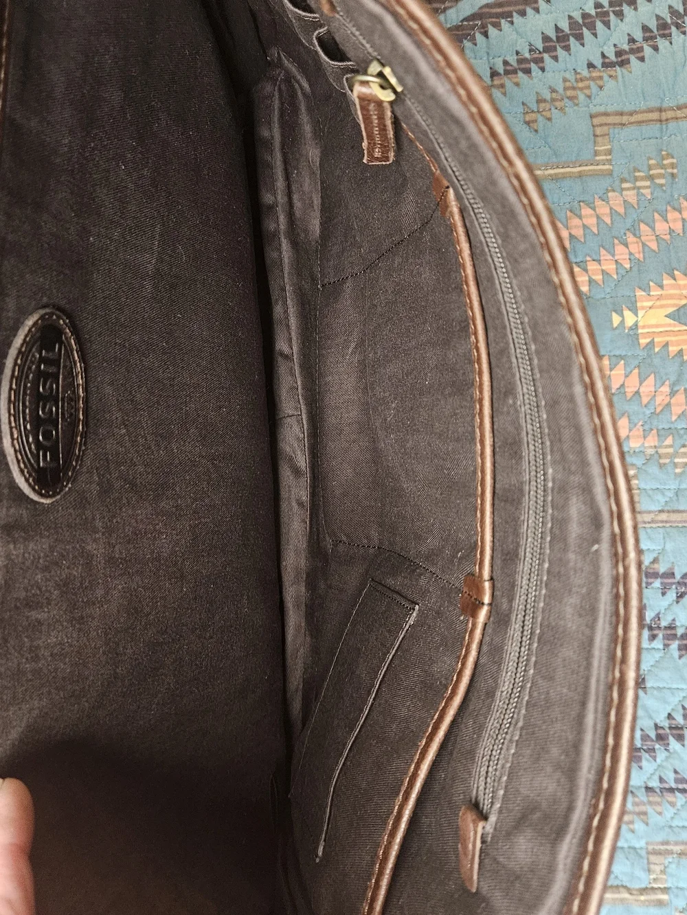 Fossil Men's Brown Leather Messenger Bag - Classic Crossbody